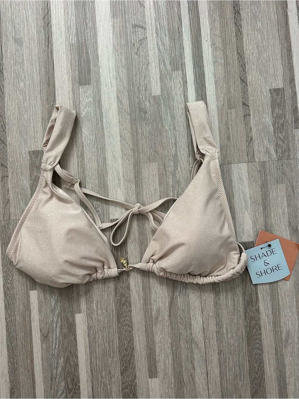 Shade & Shore Beige Triangle Bikini Top size XL(16)